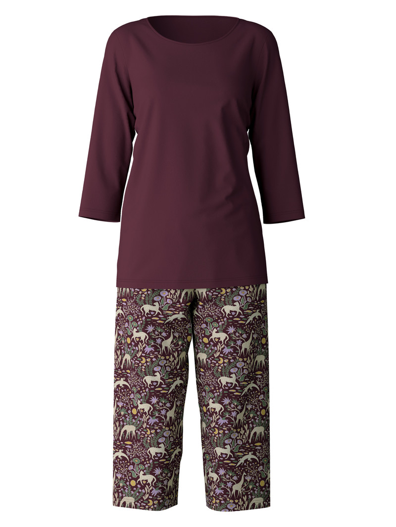 Port Royal Red Calida African Dreams 3/4 Pyjama Women Sleepwear | ABRSI-6047