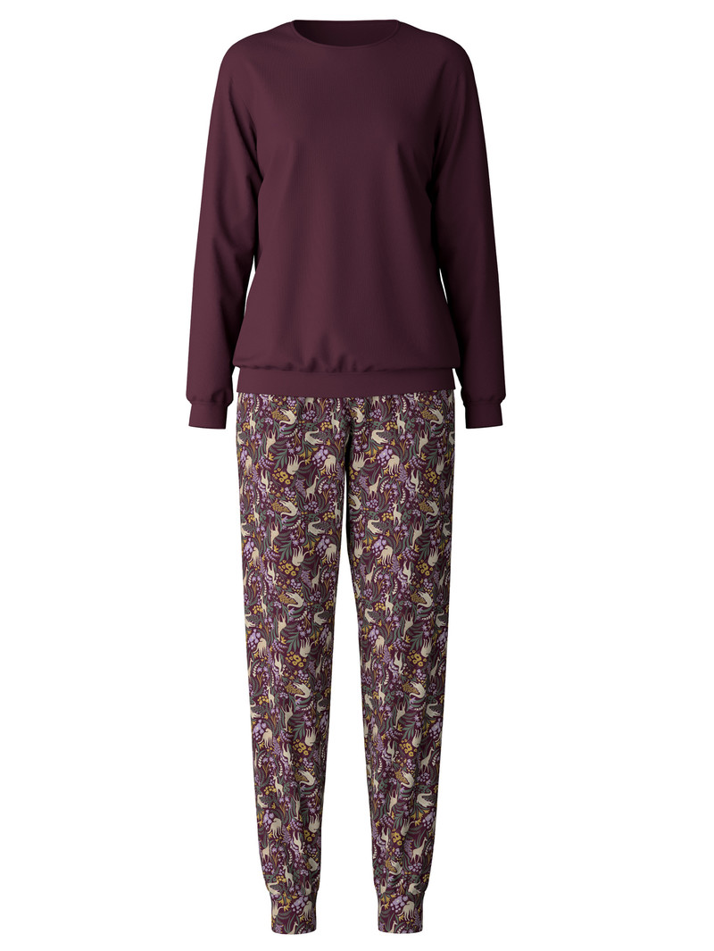 Port Royal Red Calida African Dreams Cuffed Pyjamas Women Sleepwear | EMLFN-5172