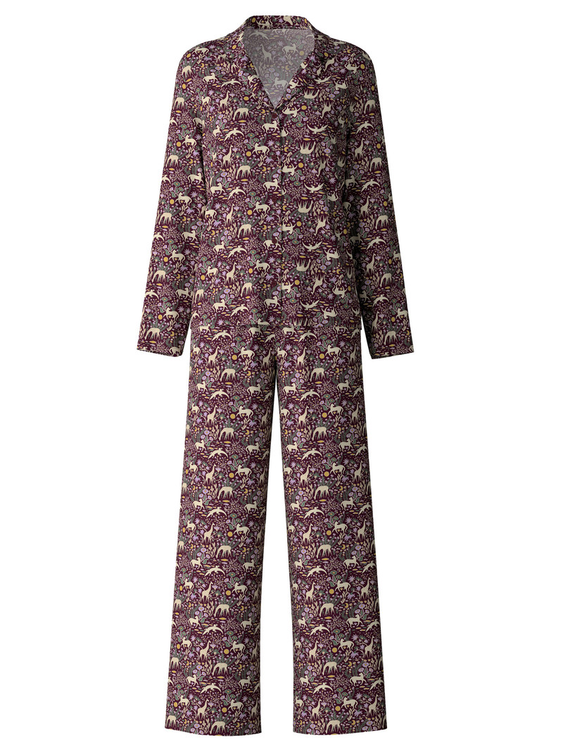 Port Royal Red Calida African Dreams Pyjama Buttoned Women Sleepwear | WFHBS-7361