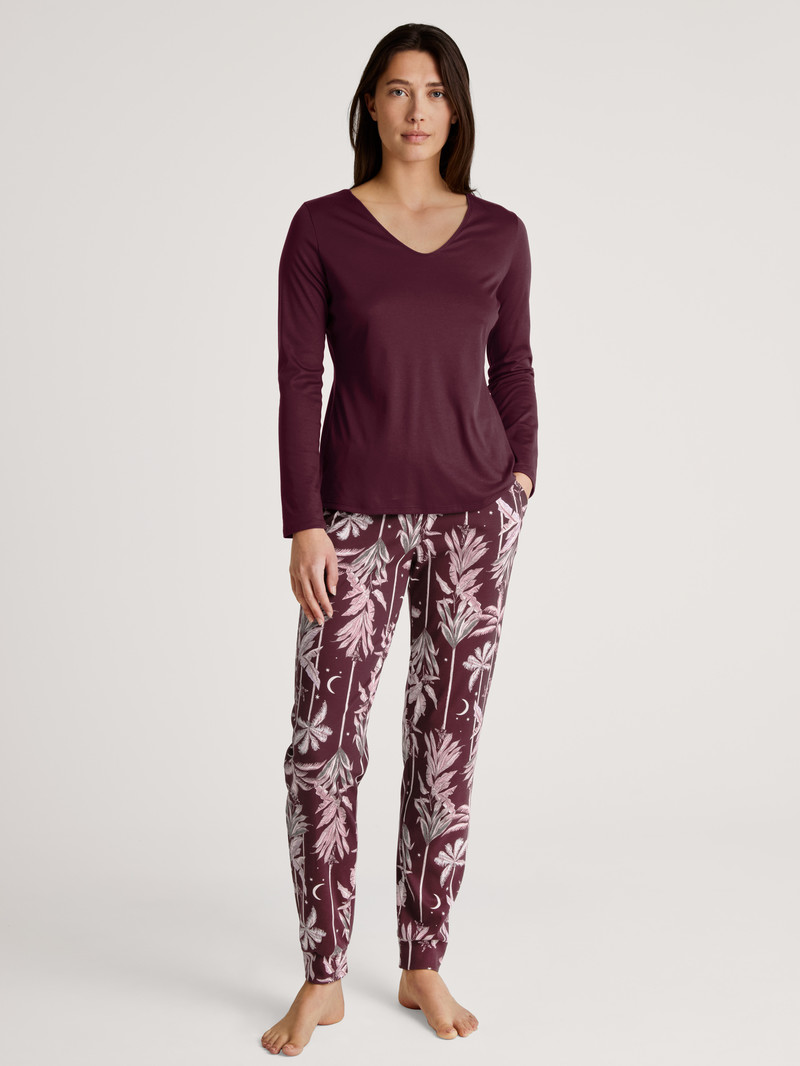 Port Royal Red Calida Favourites Ground Pants With Cuffs Women Sleepwear | TUJDP-0287