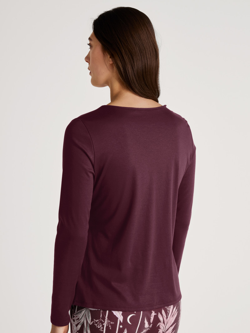 Port Royal Red Calida Favourites Ground Shirt Long Sleeve Women Loungewear | SFXJI-6025