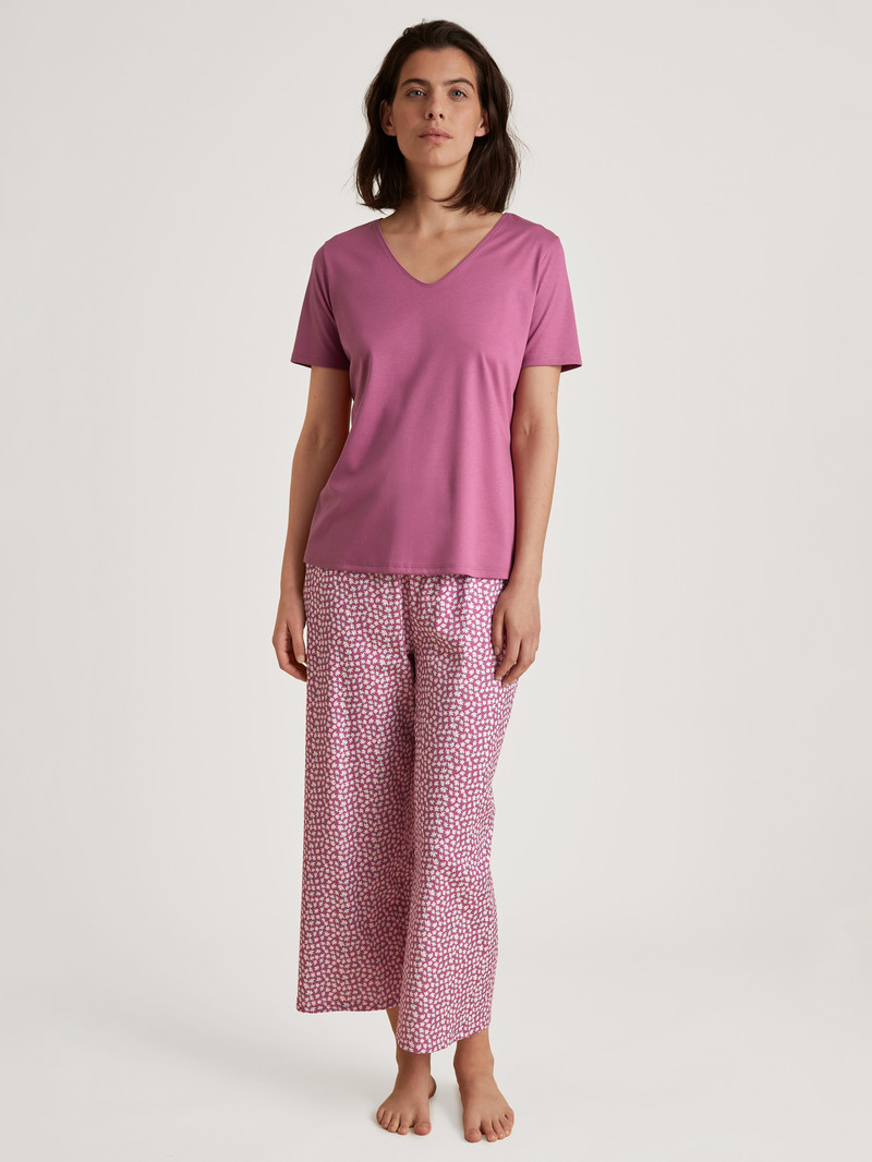 Red Violet Calida Favourites Harmony V-shirt Women Summer Oufits | LDHCA-1290