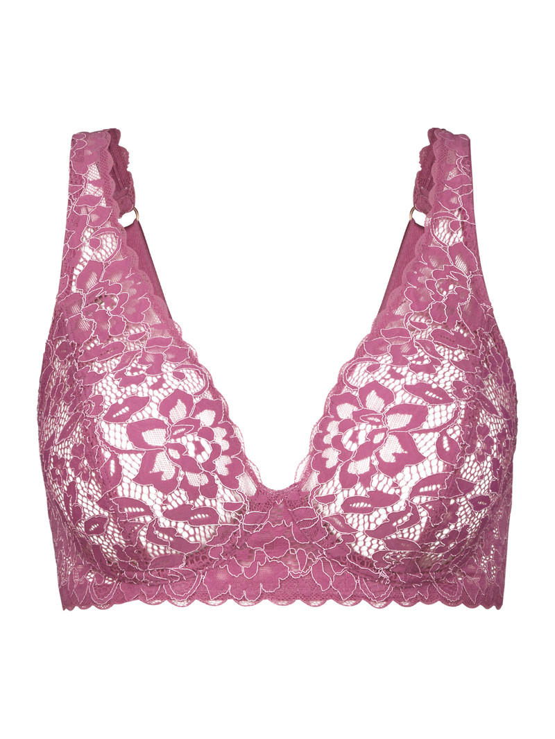 Red Violet Calida Natural Comfort Lace Soft Non-wired Bra Women Underwear | OHUMF-2471