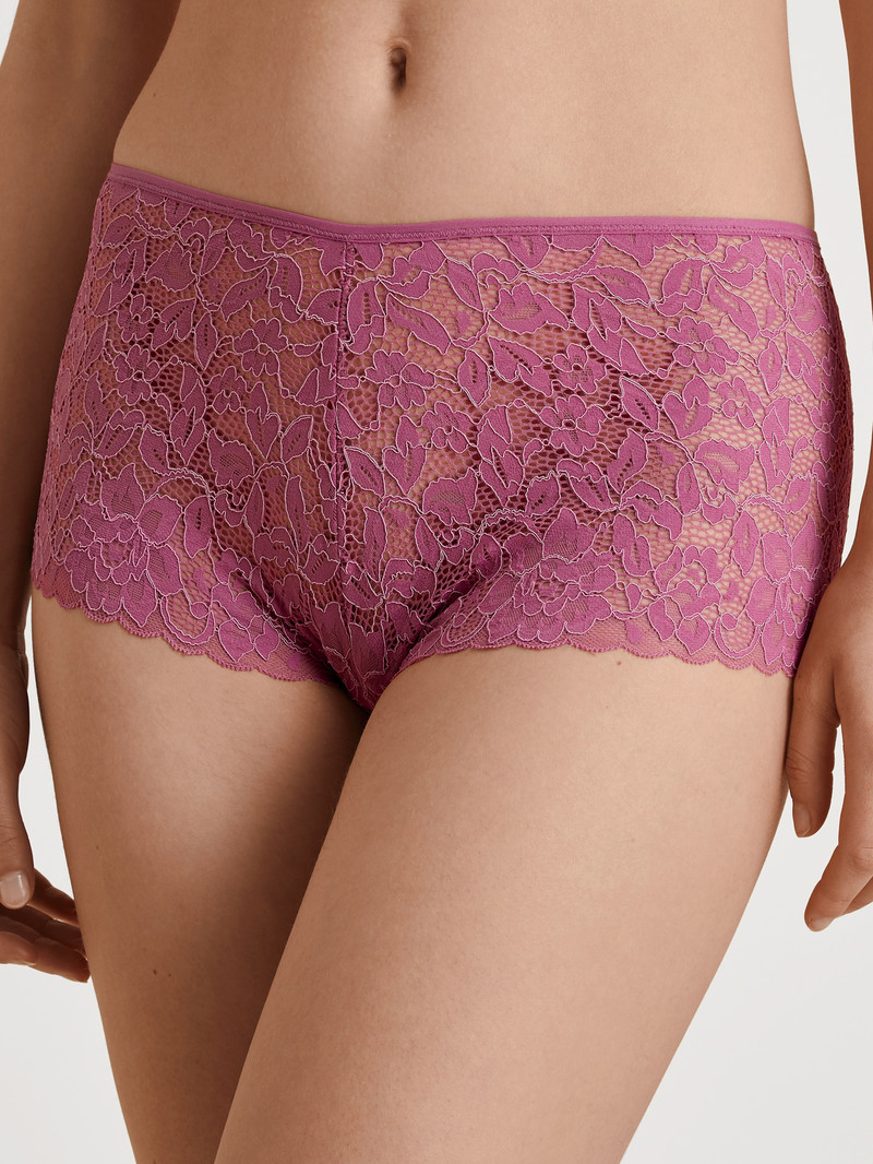 Red Violet Calida Natural Comfort Lace Shorty Regular Cut Women Underwear | VUJPF-6140