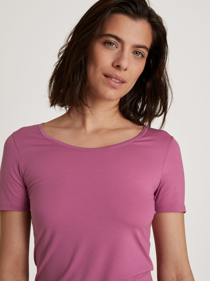 Red Violet Calida Natural Comfort Shirt Shortsleeve Women Underwear | VNIZA-3840