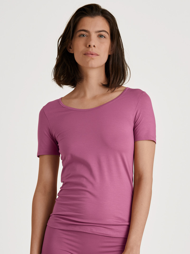 Red Violet Calida Natural Comfort Shirt Shortsleeve Women Underwear | VNIZA-3840