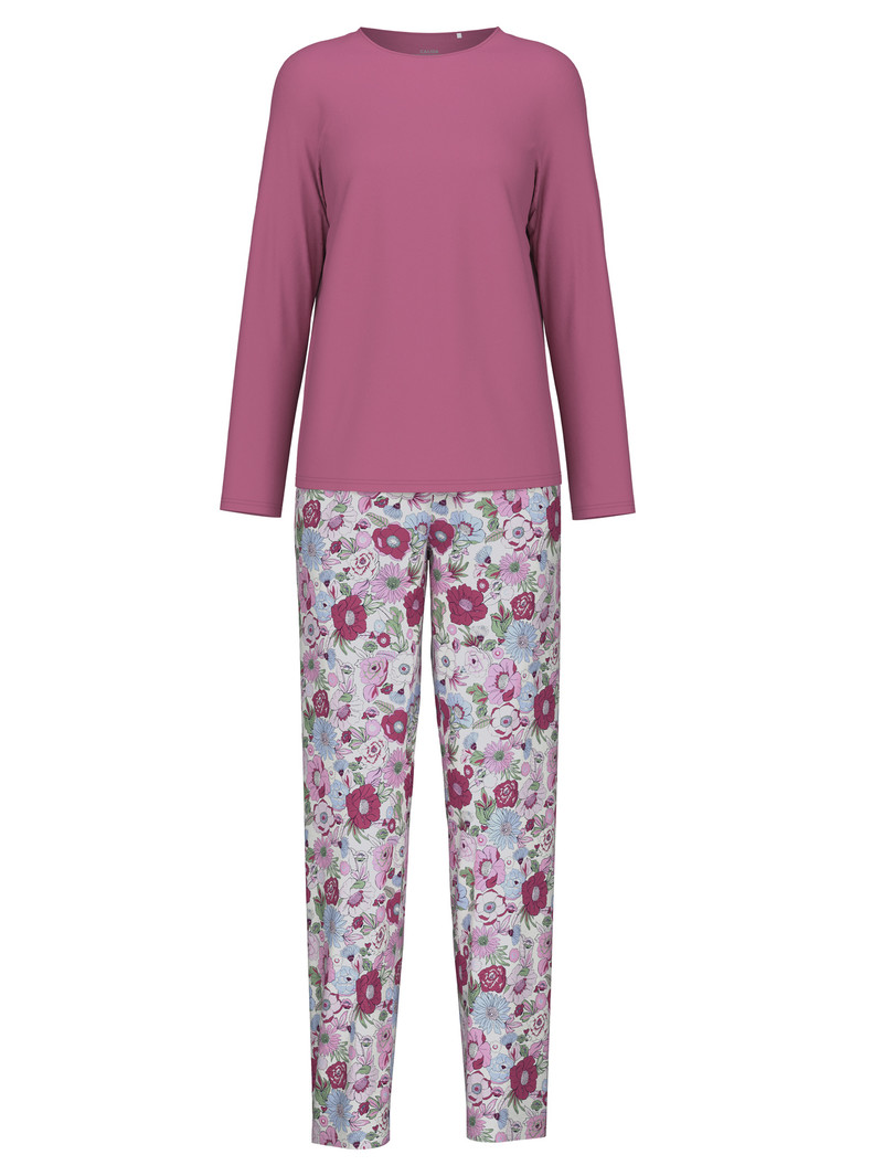 Red Violet Calida Spring Flower Dreams Pyjama Women Sleepwear | OGBMH-7430