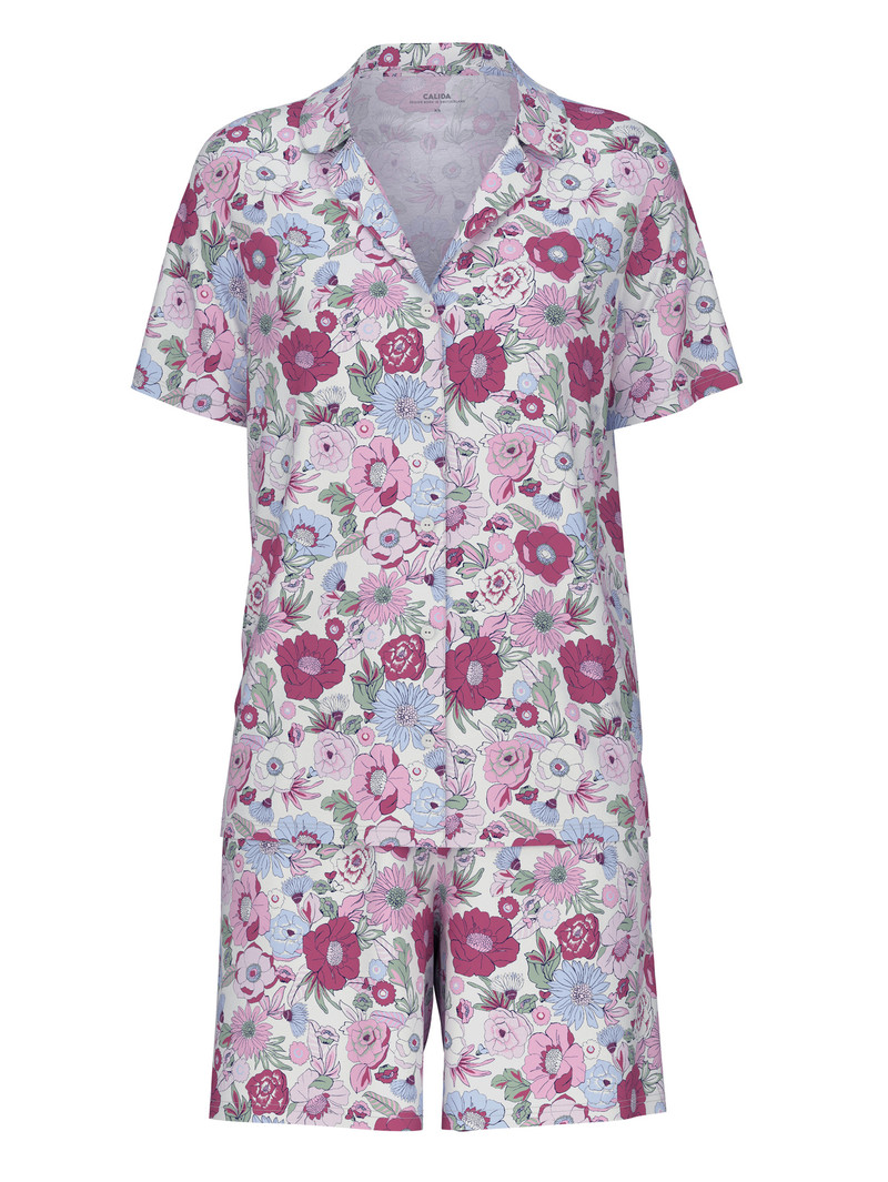 Red Violet Calida Spring Flower Dreams Short Pyjama Women Sleepwear | WLTEU-0589