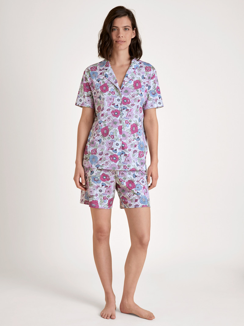 Red Violet Calida Spring Flower Dreams Short Pyjama Women Sleepwear | WLTEU-0589