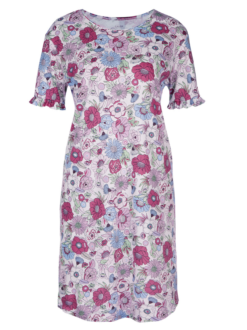 Red Violet Calida Spring Flower Dreams Sleepshirt, Length 95cm Women Sleepwear | HEGQJ-6237