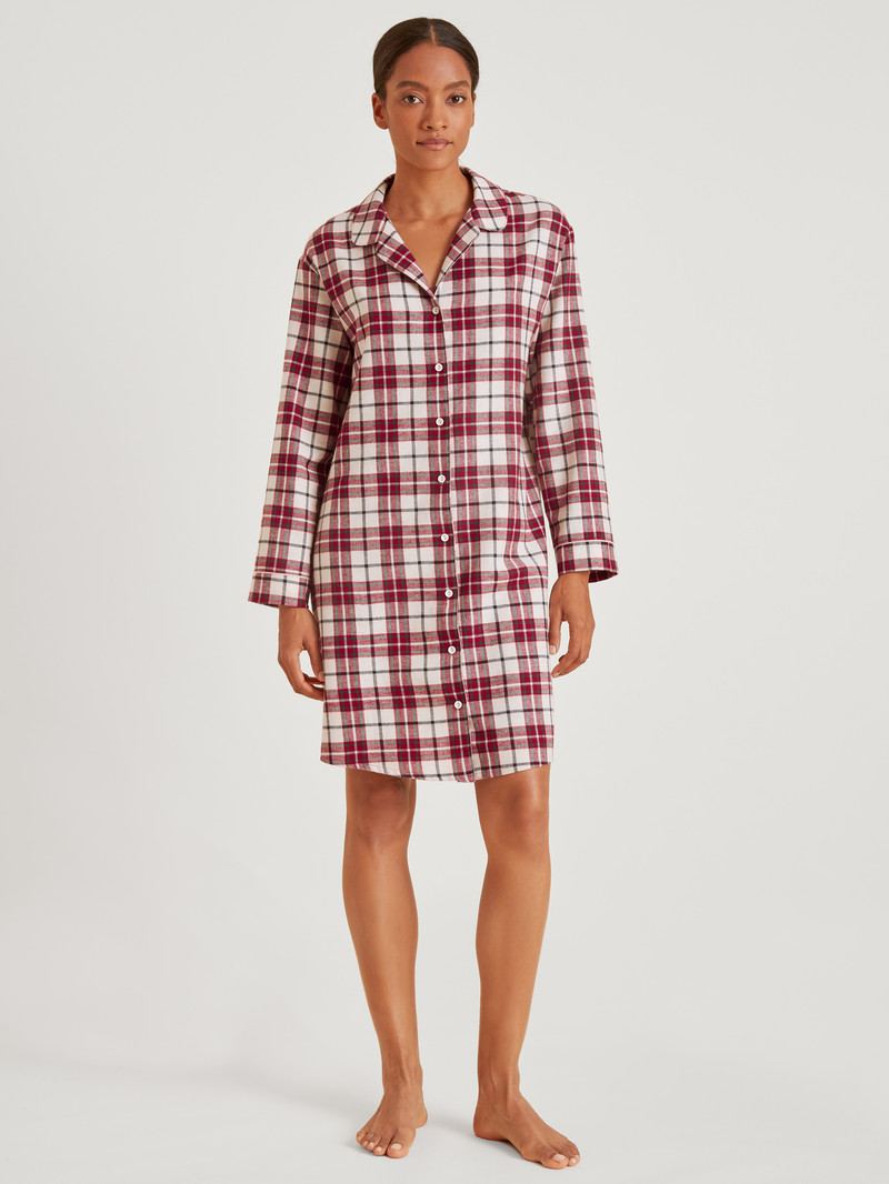 Rio Red Calida Holiday Dreams Flannel Nightdress, Length 95 Cm Women Sleepwear | VOEGX-3059