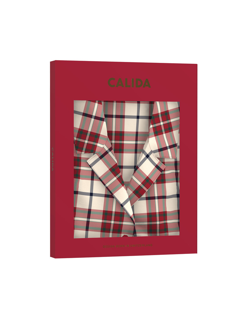 Rio Red Calida Holiday Dreams Flannel Pyjamas, Buttoned Women Sleepwear | FCWBS-6758