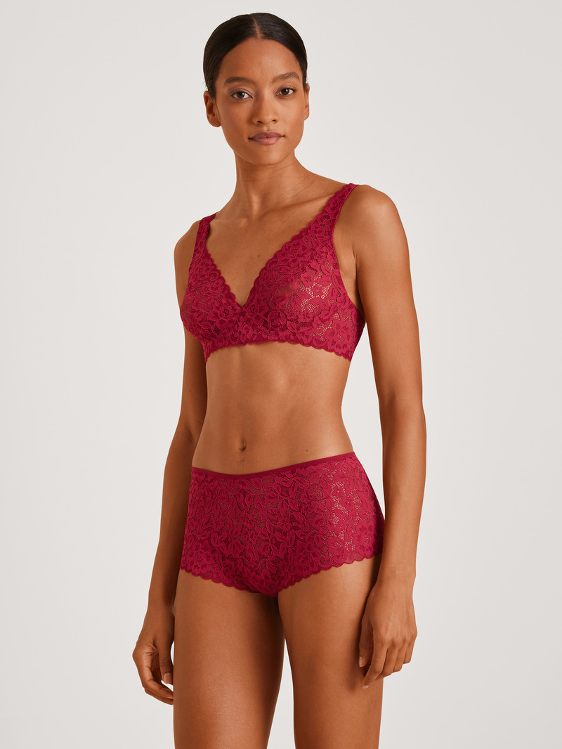 Rio Red Calida Natural Comfort Lace Soft Non-wired Bra Women Underwear | ADTQP-8731