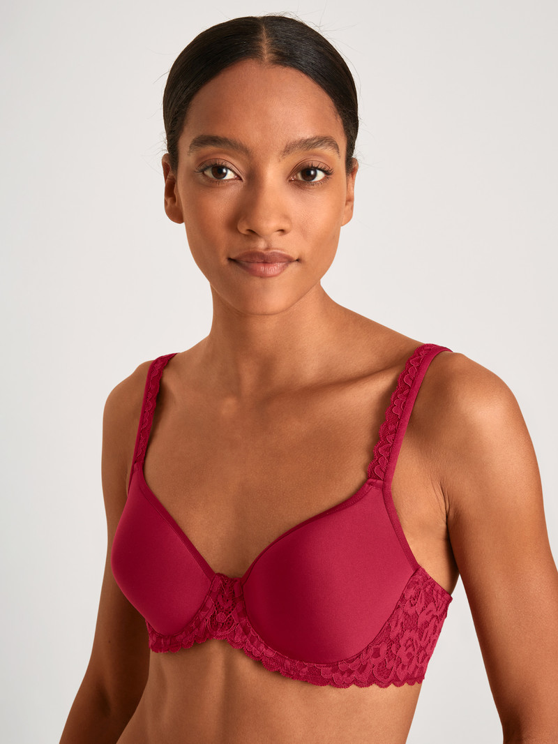 Rio Red Calida Natural Comfort Lace Spacer Bra Women Underwear | XYELI-5273