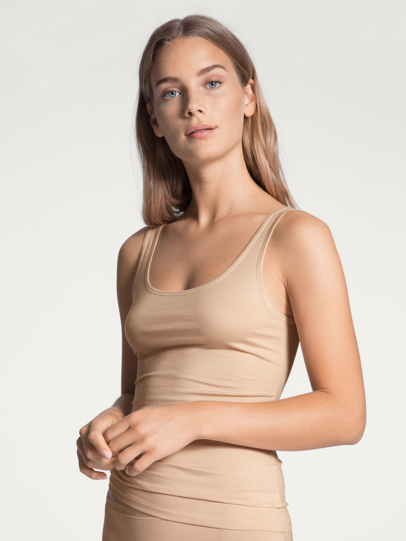 Rose Teint Calida Natural Comfort Tank Top Women Underwear | QVJRB-1370