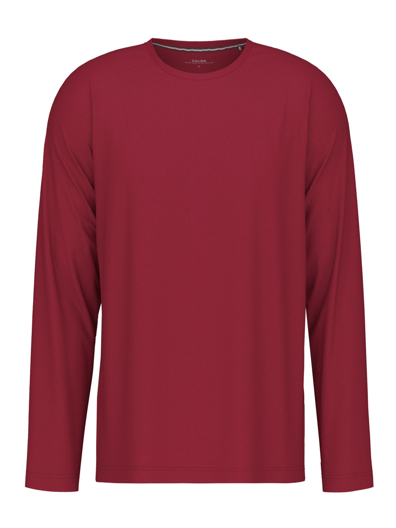 Rumba Red Calida Remix Basic Sleep Shirt Long Sleeve Men Loungewear | FEBJR-6347