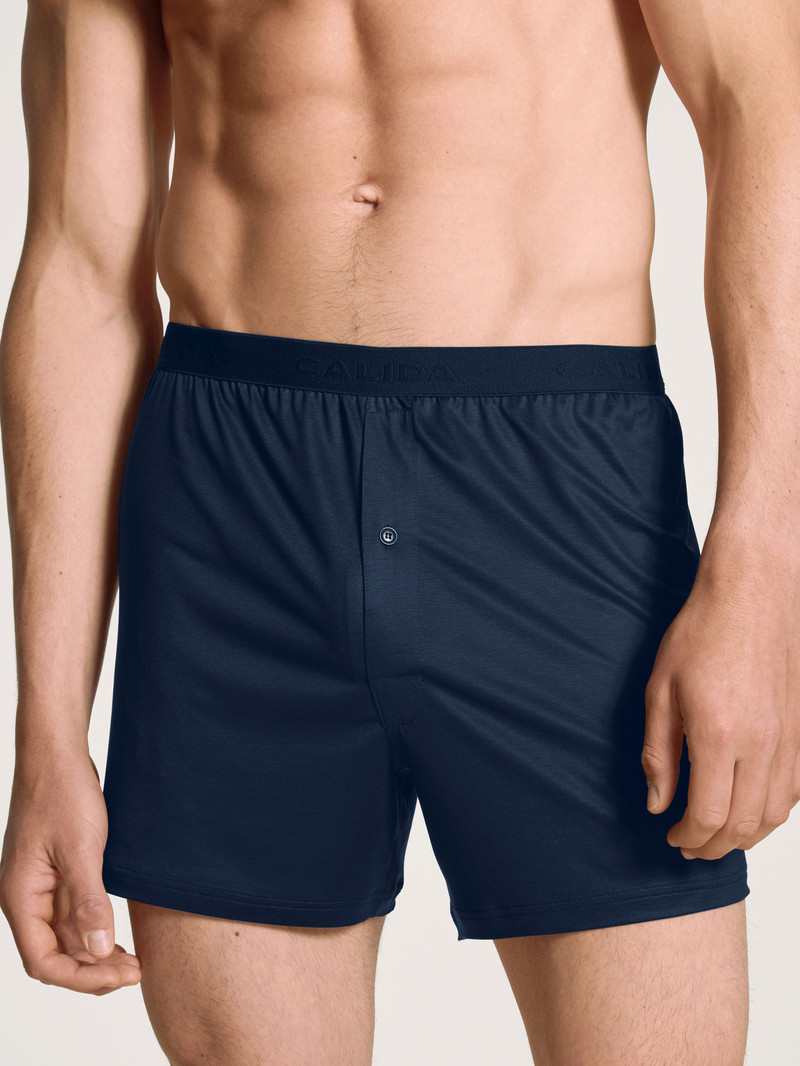 Saphir Blue Calida Circular Day Boxer Shorts With Fly, Cradle To Cradle Certified® Men Underwear | DCLSG-5180