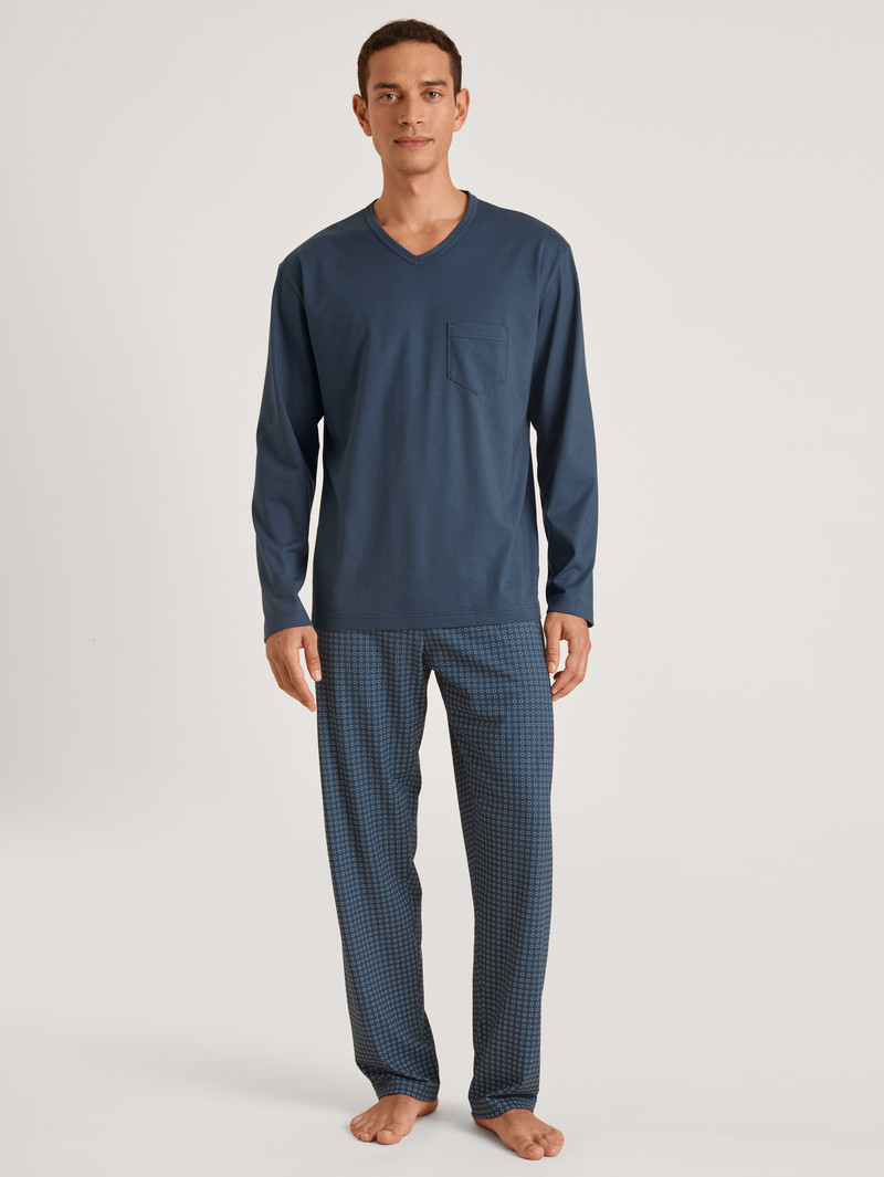 Saragossa Blue Calida Relax Imprint 1 Pyjama Men Sleepwear | YDZRV-8054