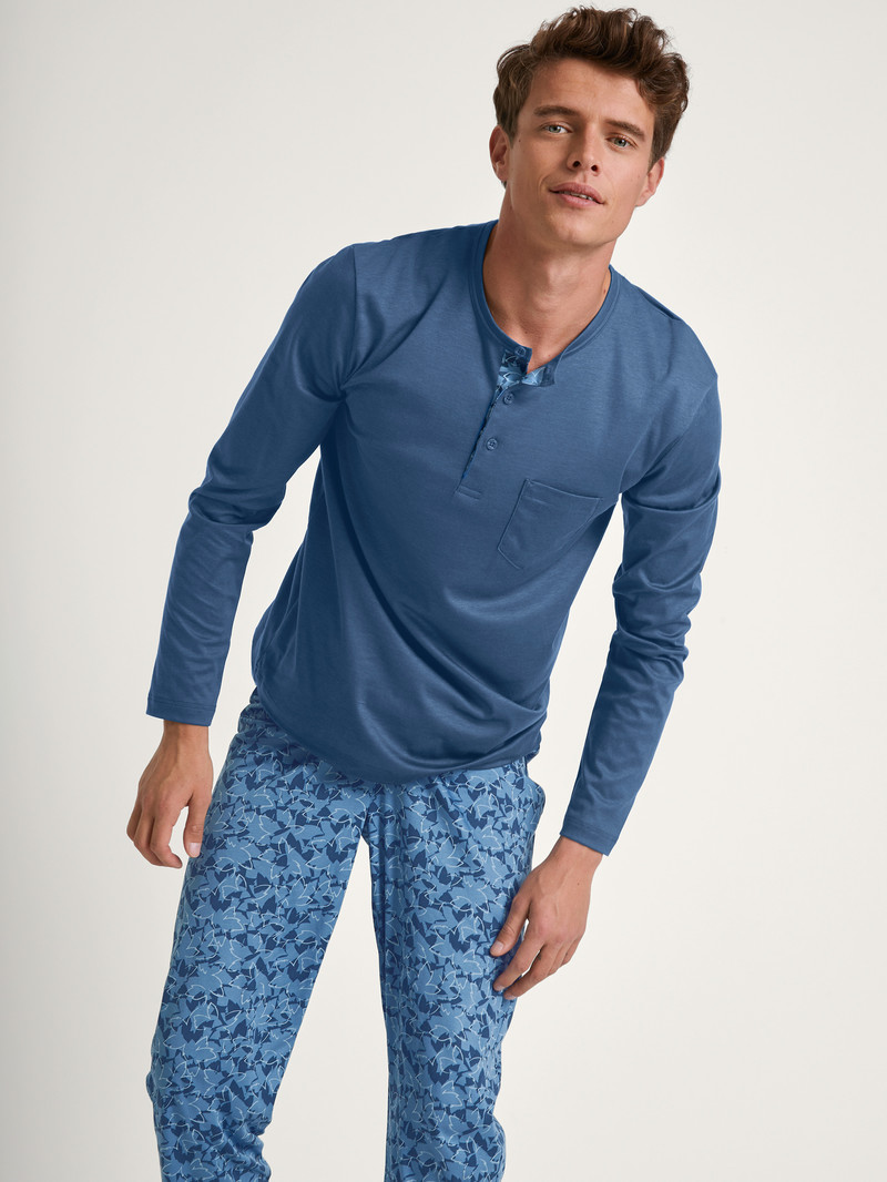 Saragossa Blue Calida Relax Superlight Pyjama Men Sleepwear | DTUFB-6851