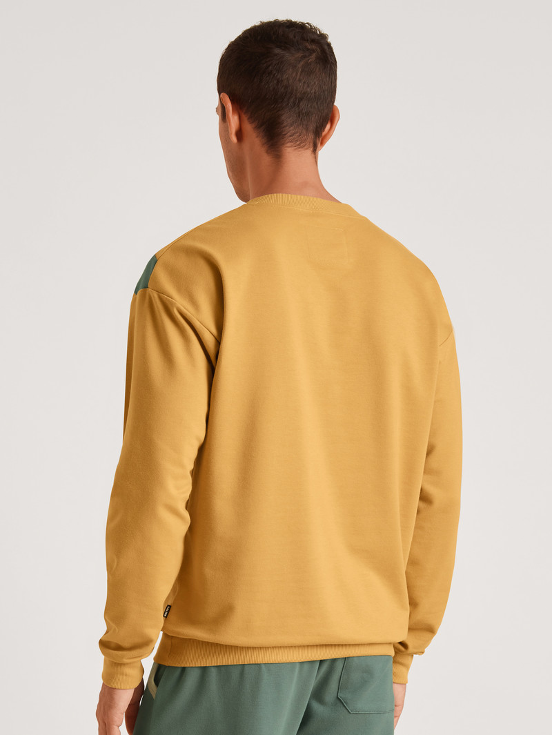 Sautere Yellow Calida 100% Nature Refresh Sweatshirt, Cradle To Cradle Certified® Men Loungewear | BQAZP-1627