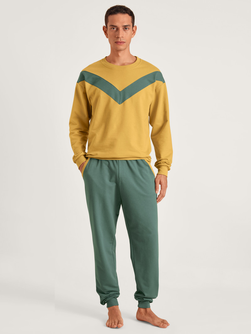 Sautere Yellow Calida 100% Nature Refresh Sweatshirt, Cradle To Cradle Certified® Men Loungewear | BQAZP-1627