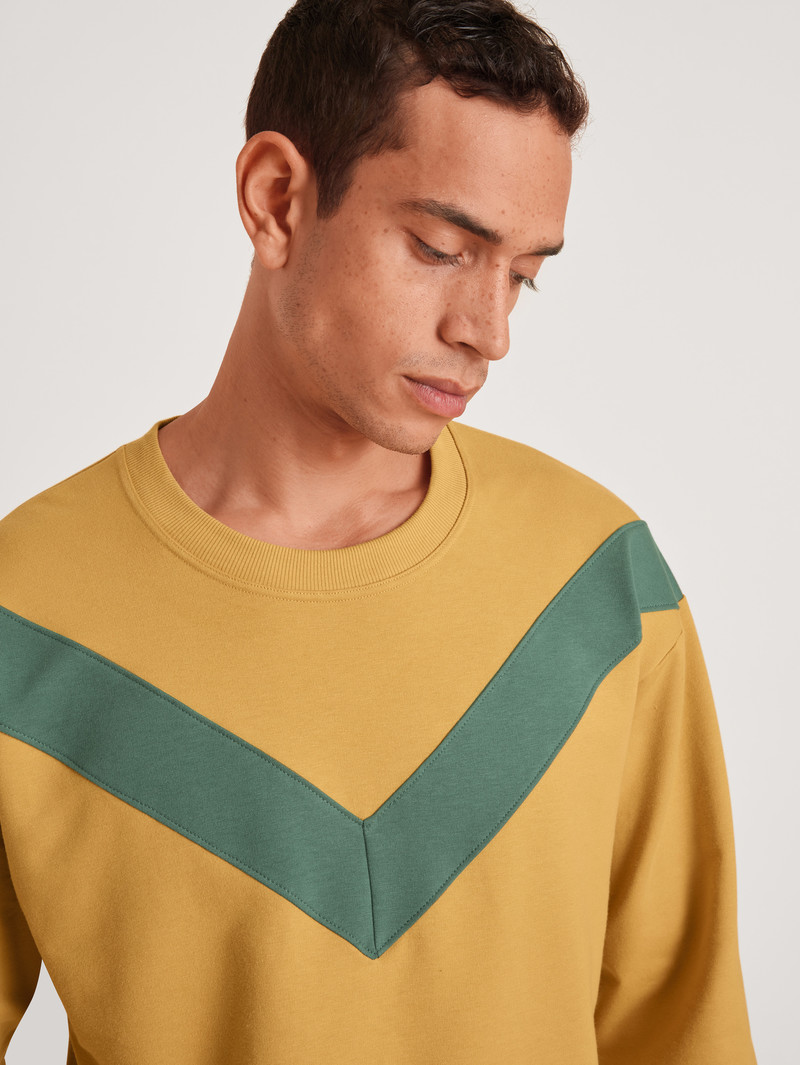 Sautere Yellow Calida 100% Nature Refresh Sweatshirt, Cradle To Cradle Certified® Men Loungewear | BQAZP-1627