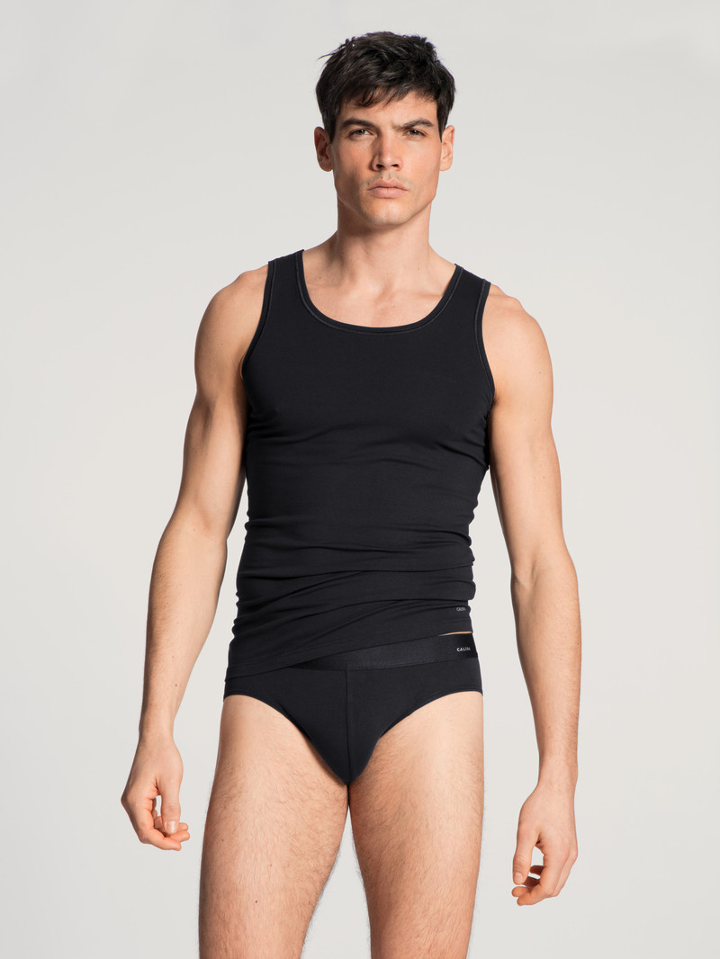 Schwarz Calida Cotton Code Athletic Shirt Men Underwear | GKSCZ-0548