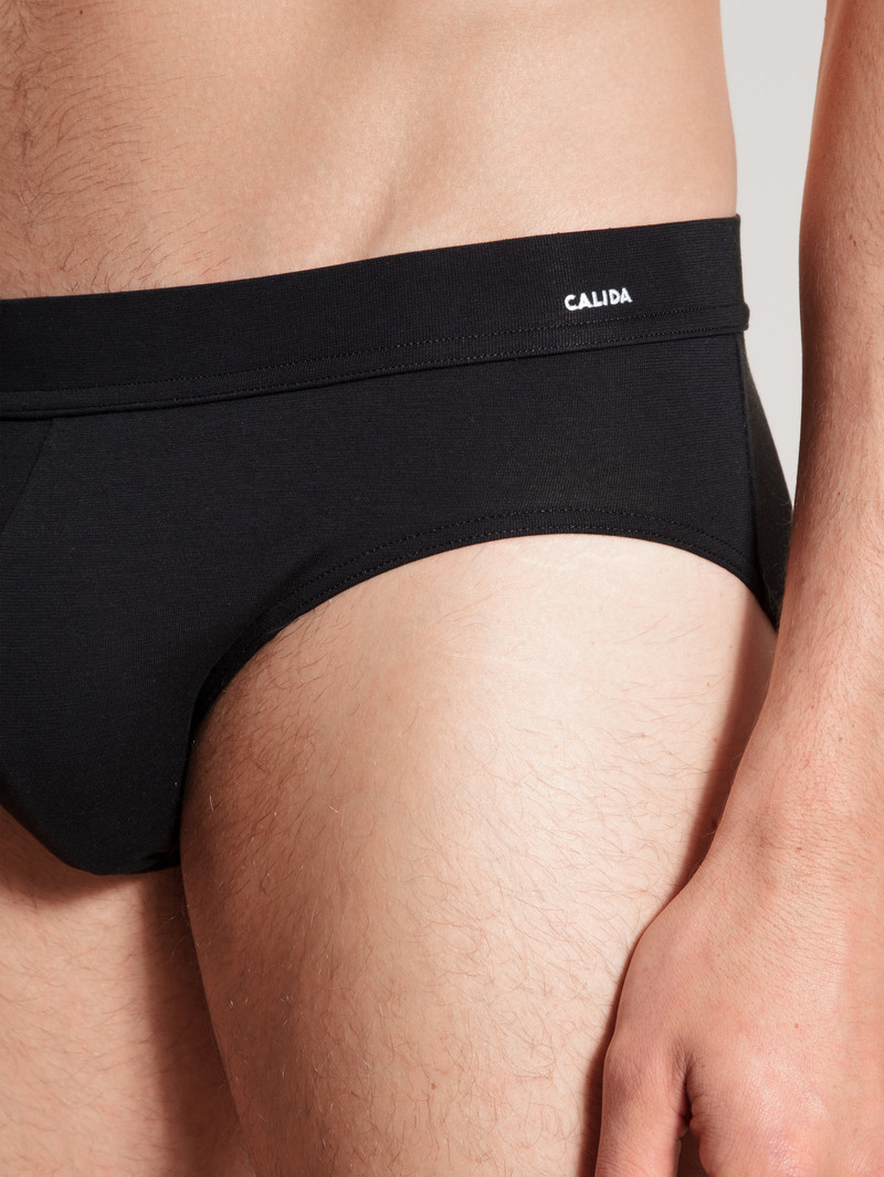 Schwarz Calida Cotton Code Brief Men Underwear | SFNIK-4273