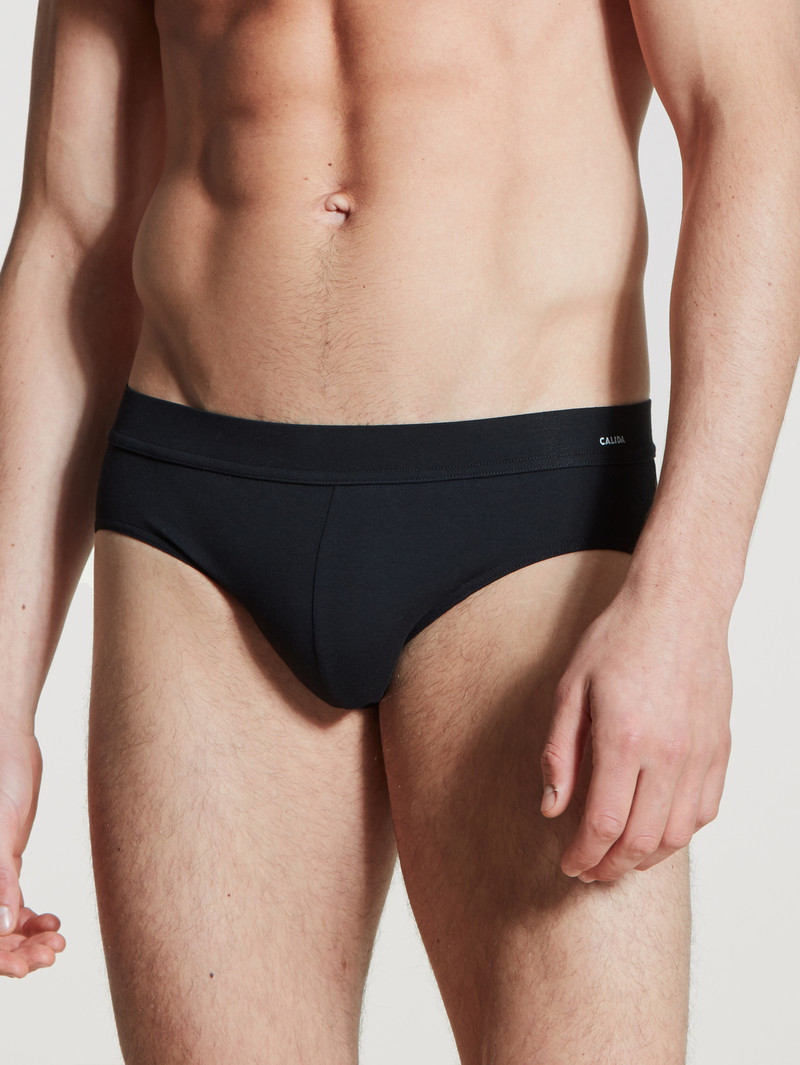 Schwarz Calida Cotton Code Brief Men Underwear | SFNIK-4273