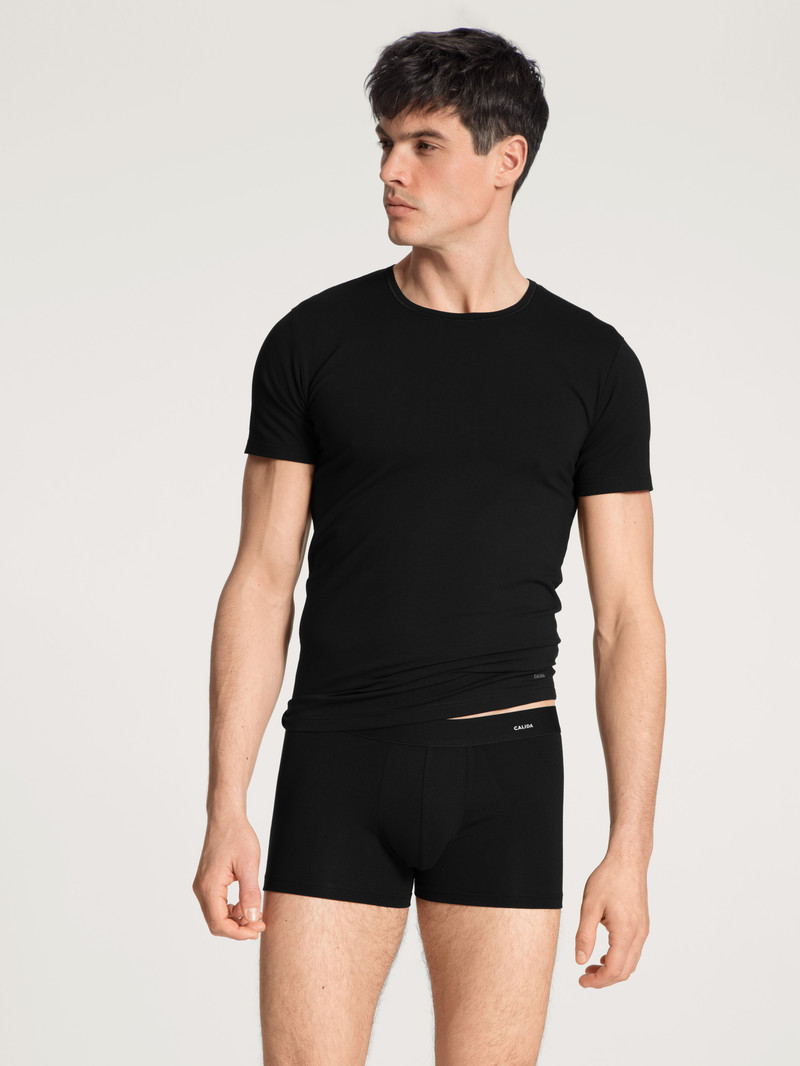 Schwarz Calida Cotton Code T-shirt Men Underwear | FQKTP-4582