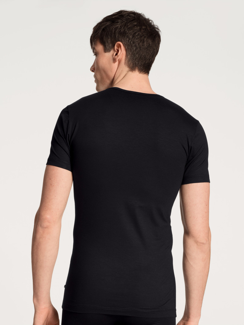 Schwarz Calida Focus V-shirt Men Underwear | HQOBJ-6195