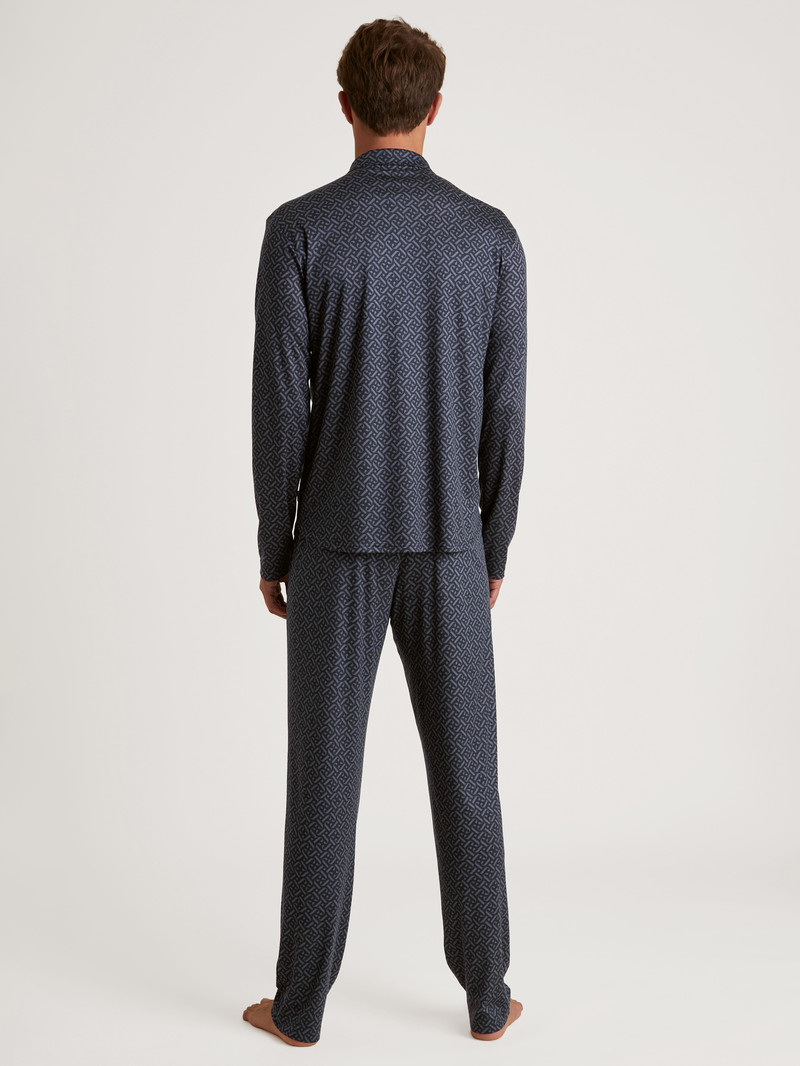 Schwarz Calida Special Pyjamas Made Of Tencel™, Modal And Silk Men Sleepwear | TDVAL-6318