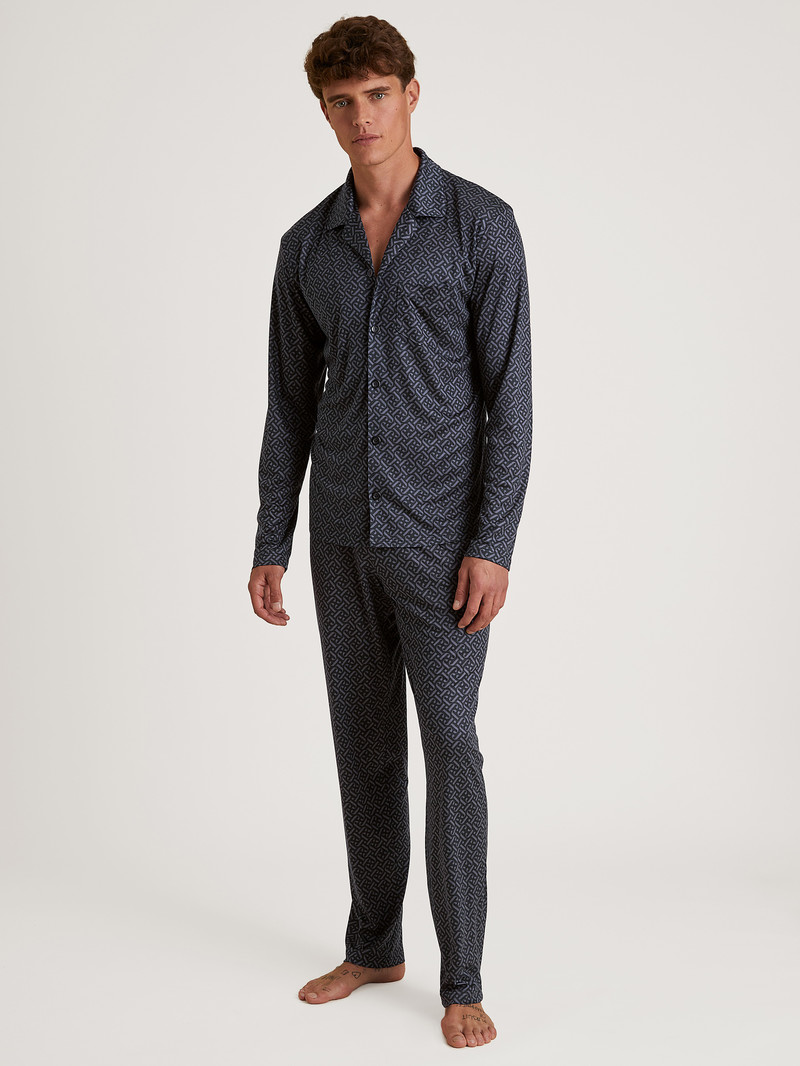 Schwarz Calida Special Pyjamas Made Of Tencel™, Modal And Silk Men Sleepwear | TDVAL-6318