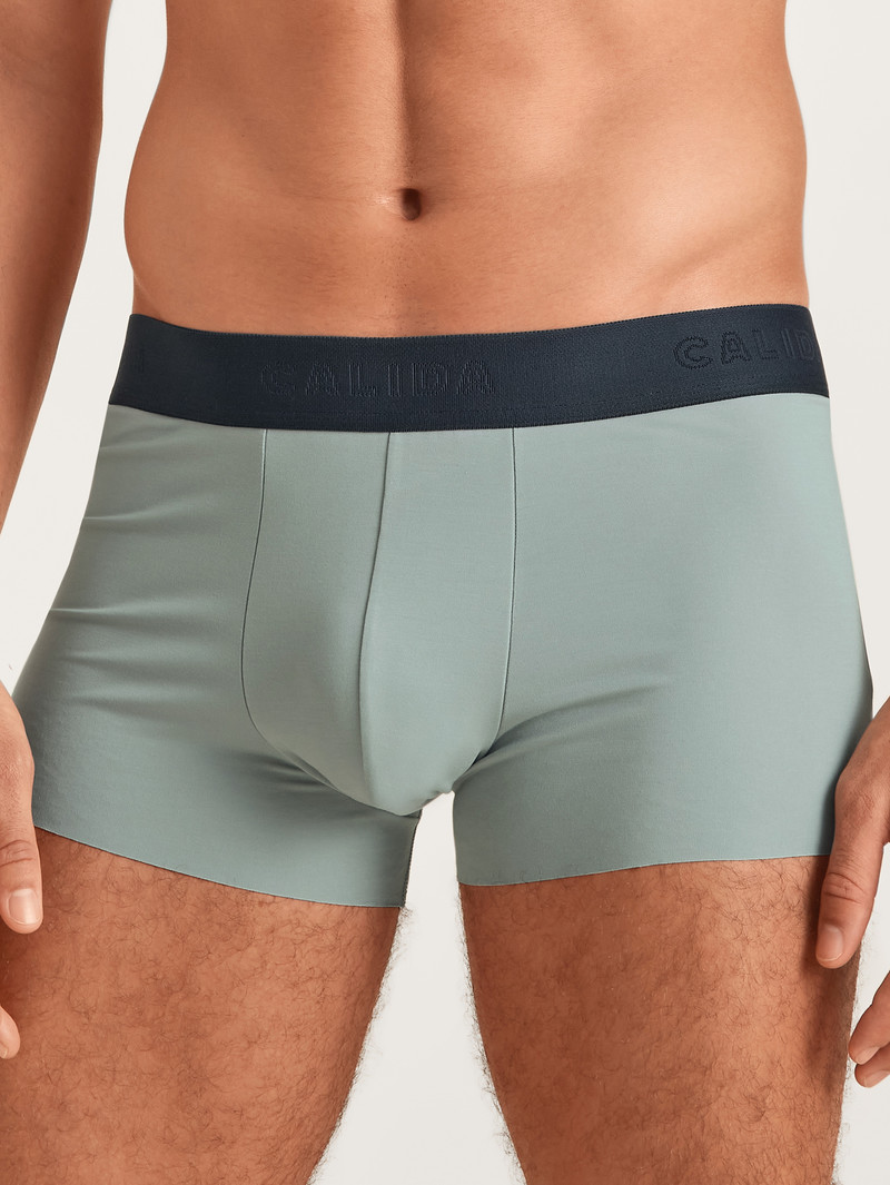 Slate Grey Calida Clean Line Boxer Brief With Elastic Waistband Men Underwear | HVZNS-3128