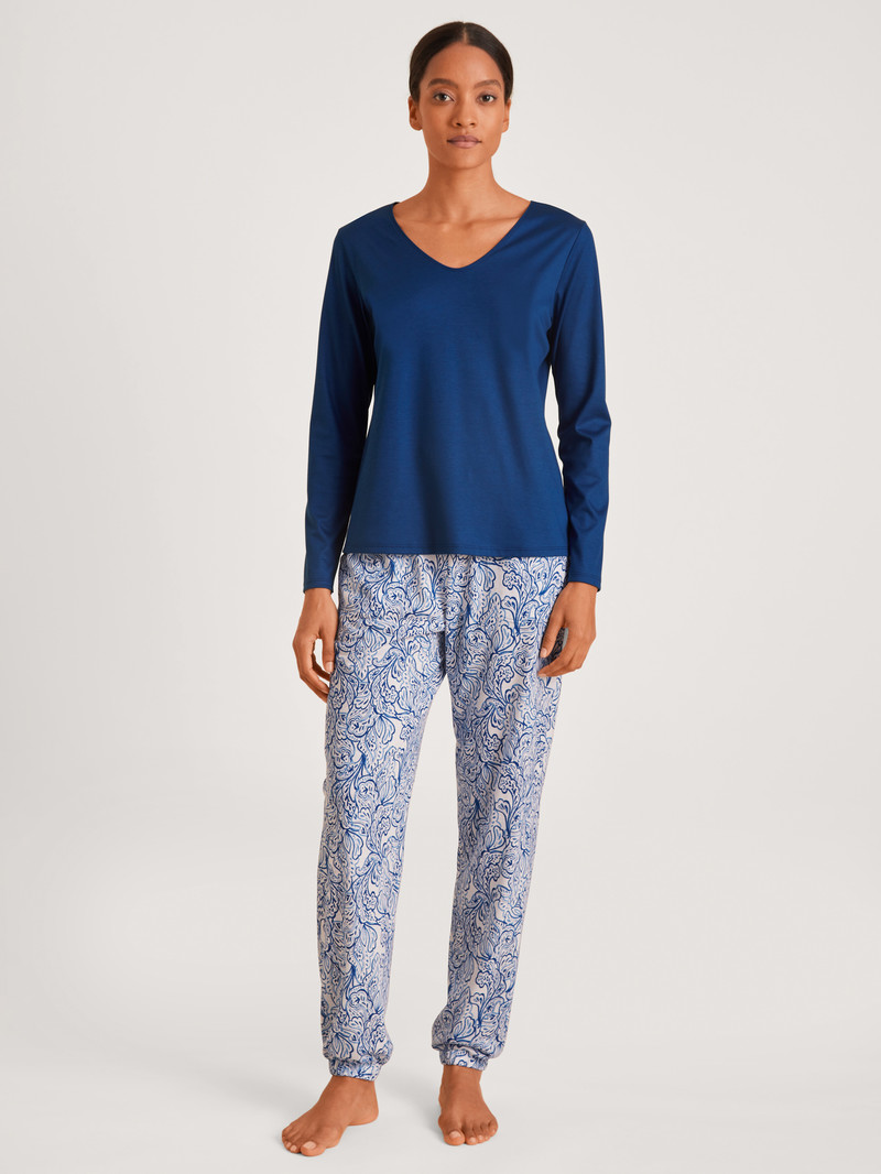 Sodalite Blue Calida Favourites Paisley Shirt Long Sleeve Women Sleepwear | UFYSE-6718