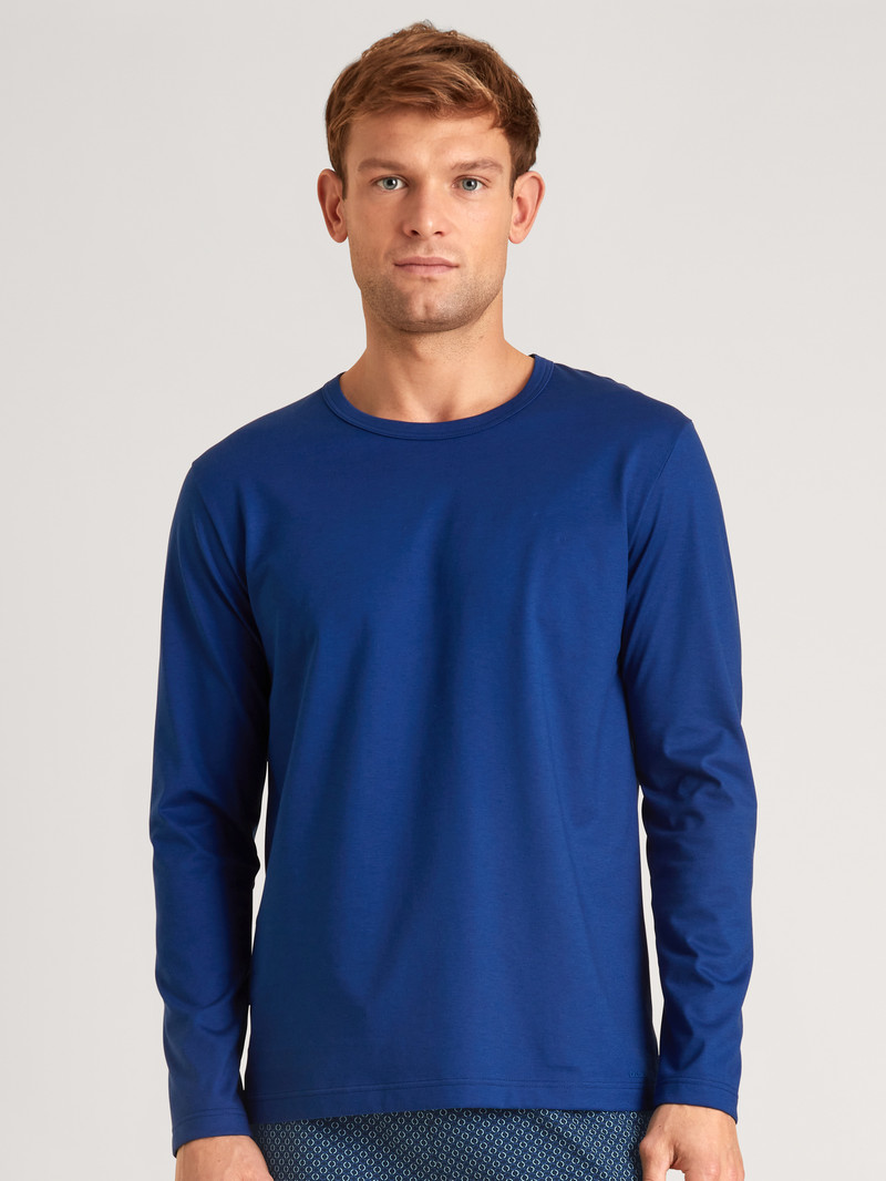 Sodalite Blue Calida Rmx Sleep Holiday Shirt Long Sleeve Men Sleepwear | MAGJY-4985