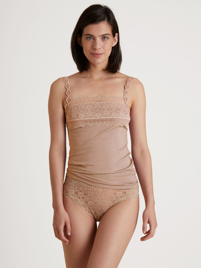 Soft Nude Calida Special Spaghetti Top Women Underwear | UTWBJ-9360