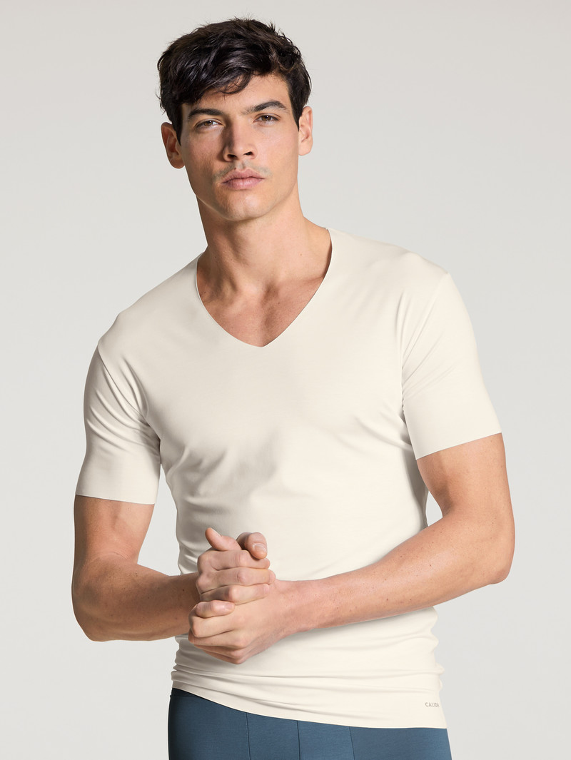 Star White Calida Circular Day V-shirt, Cradle To Cradle Certified® Men Underwear | LJSWG-9547