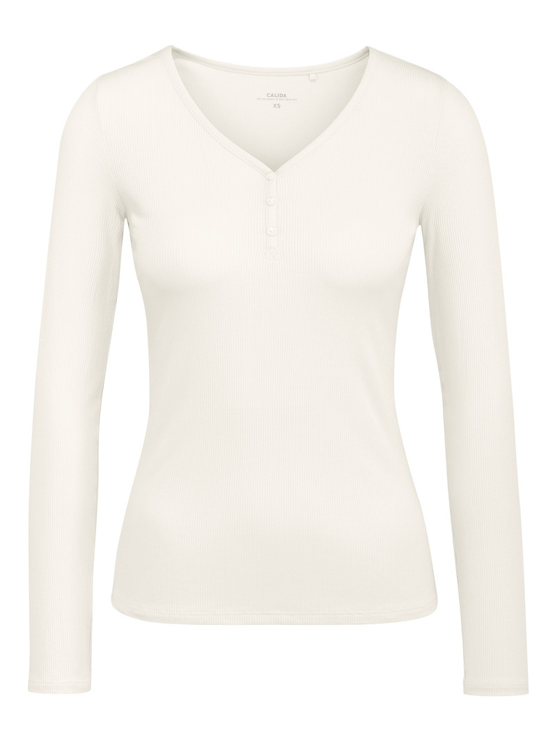 Star White Calida Favourites Dreams Shirt Long Sleeve Women Sleepwear | HNVWD-8240