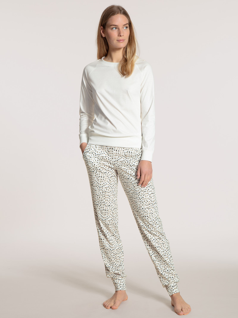 Star White Calida Favourites Dreams Shirt Long Sleeve Women Loungewear | IRLQB-5720