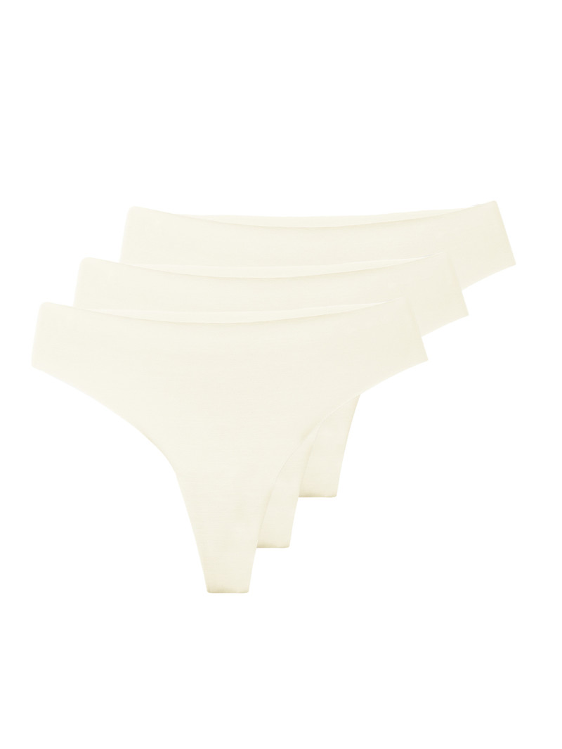 Star White Calida Natural Skin String, 3-pack Women Underwear | AMCTW-2619