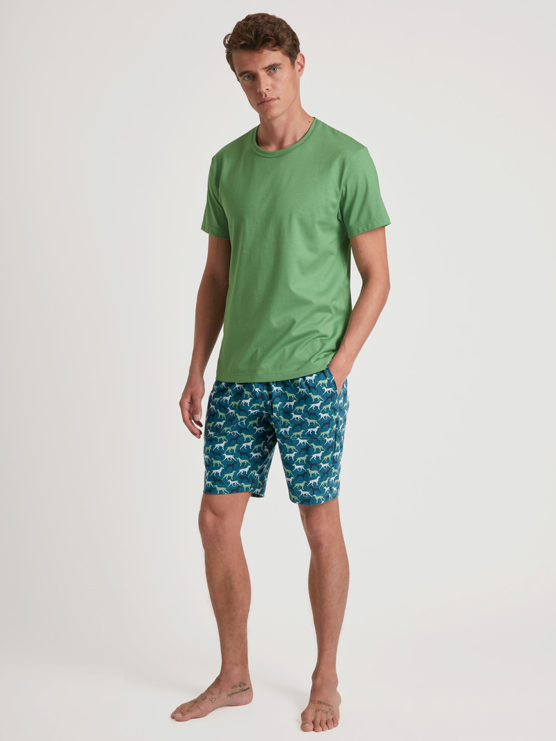 Stone Green Calida Rmx Sleep Weekend Bermudas Men Sleepwear | MPUHV-0417