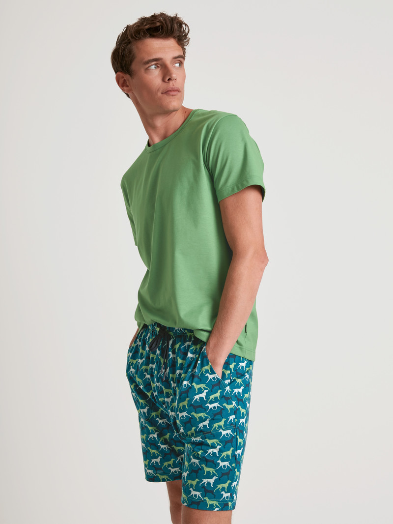 Stone Green Calida Rmx Sleep Weekend Bermudas Men Sleepwear | MPUHV-0417