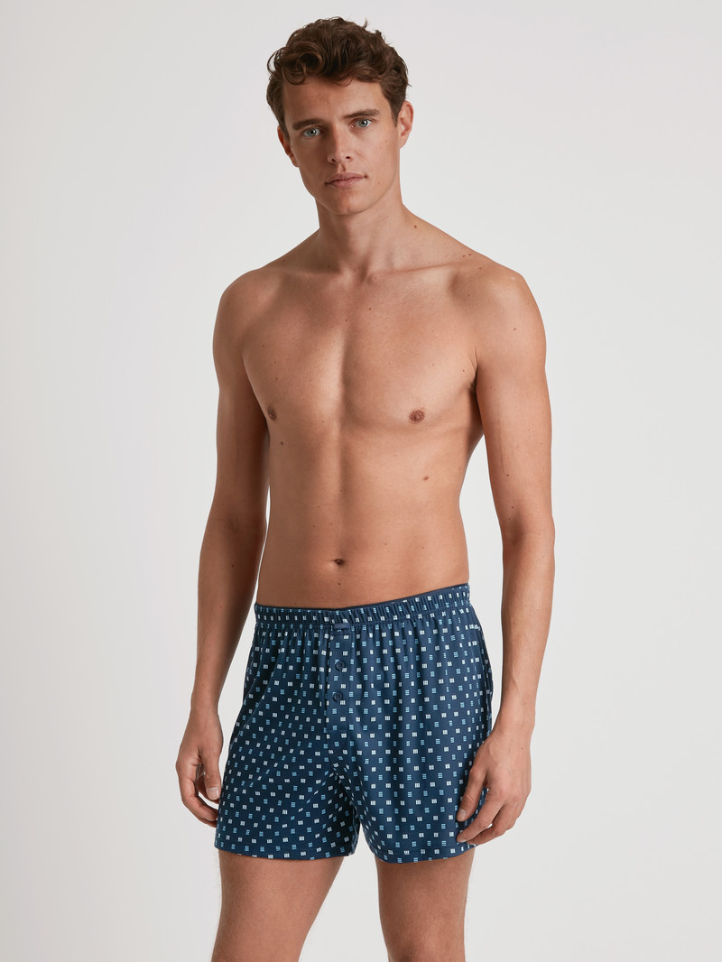 Storm Blue Calida Cotton Choice Boxer Shorts Men Underwear | OHJBE-9570