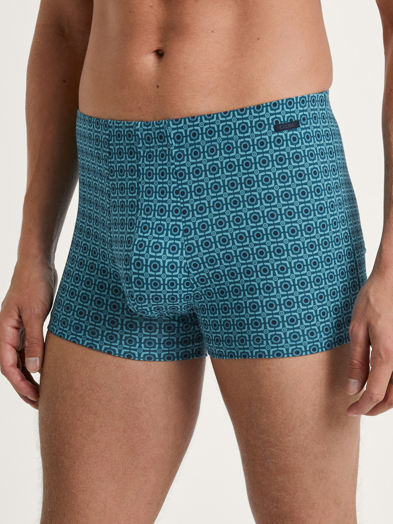 Storm Blue Calida Grafic Cotton Boxer Brief Men Underwear | VFLTH-2570