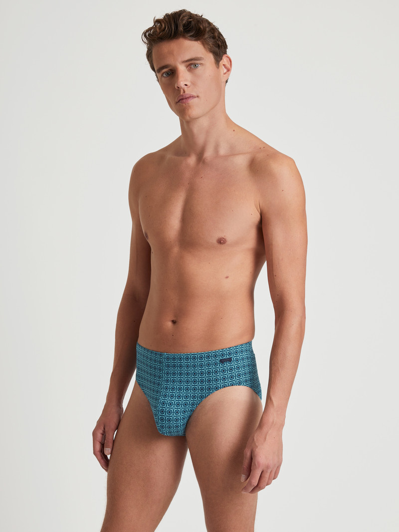 Storm Blue Calida Grafic Cotton Brief Men Underwear | LSNFH-1793