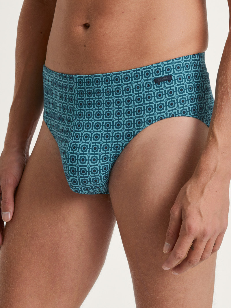 Storm Blue Calida Grafic Cotton Brief Men Underwear | LSNFH-1793