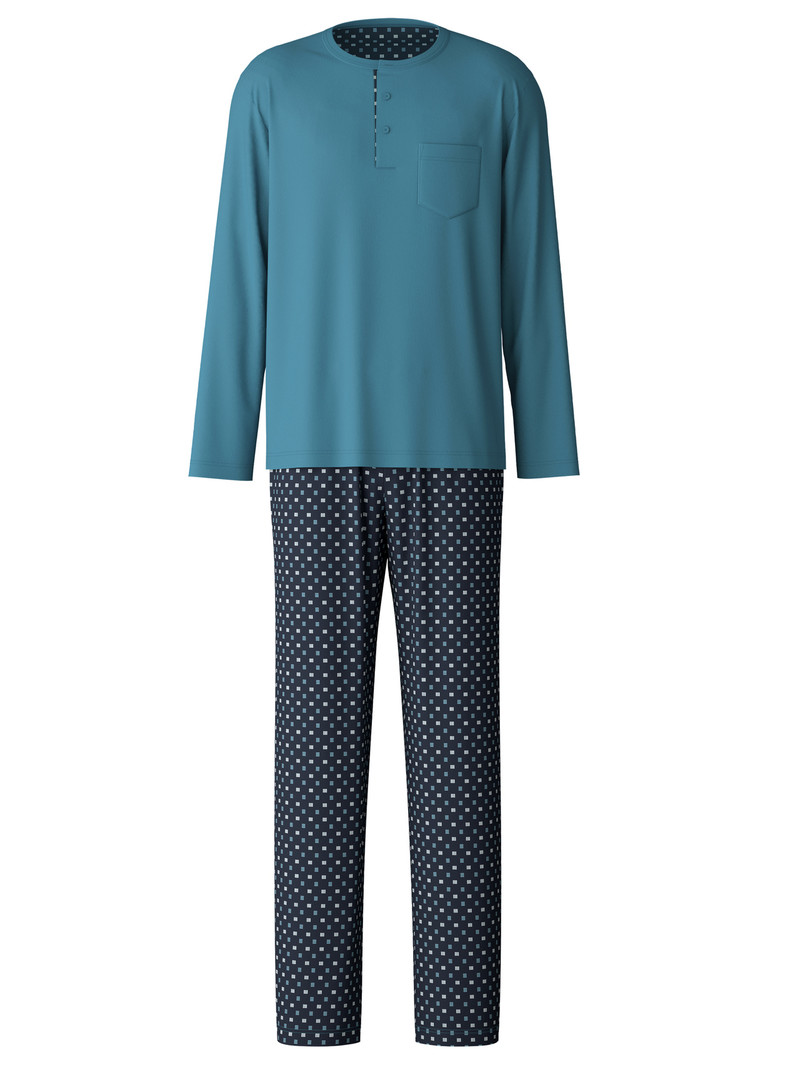 Storm Blue Calida Relax Choice 3 Pyjama Men Sleepwear | JKOHZ-5103