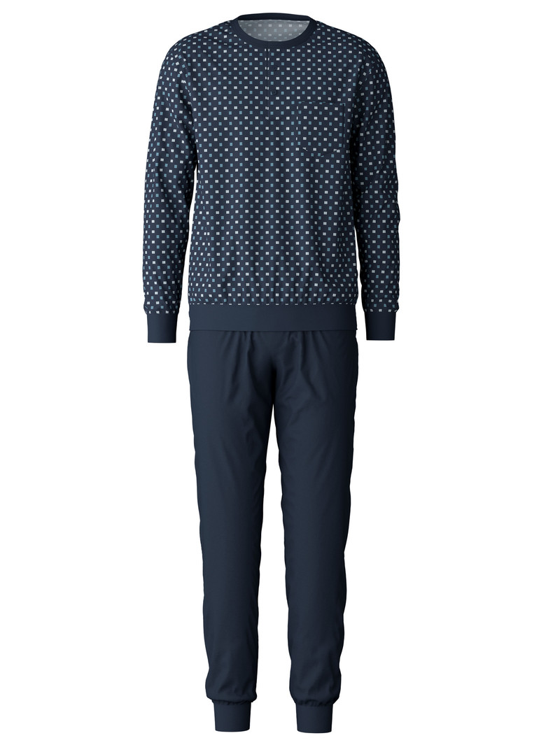 Storm Blue Calida Relax Choice 3 Pyjama With Cuff Men Sleepwear | KBWIS-2698