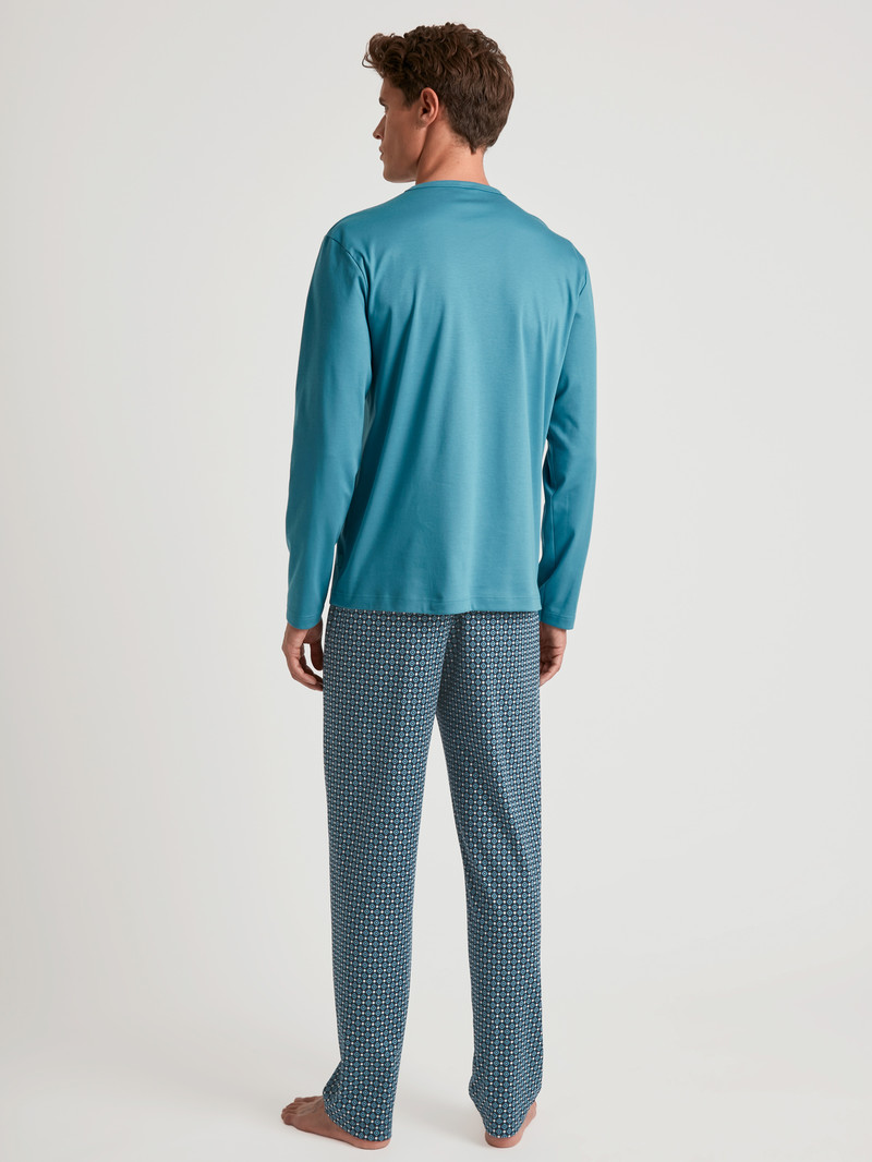 Storm Blue Calida Relax Streamline 3 Pyjama Men Sleepwear | GTFHM-0975